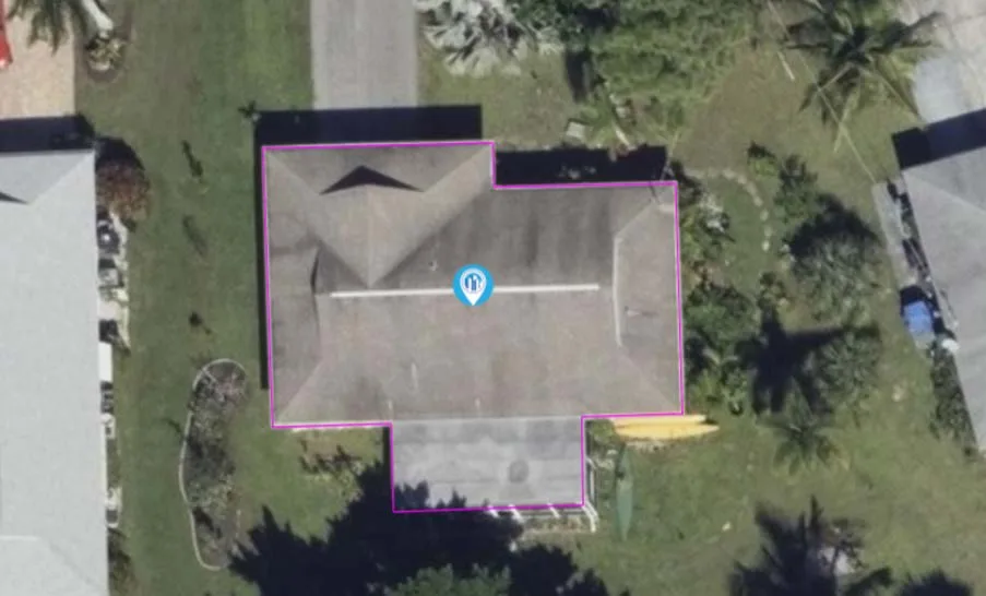 Intact residential roof, previous capture
