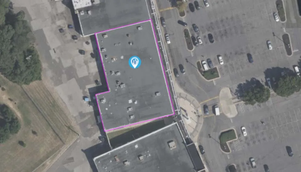 The same commercial roof replaced, recent capture